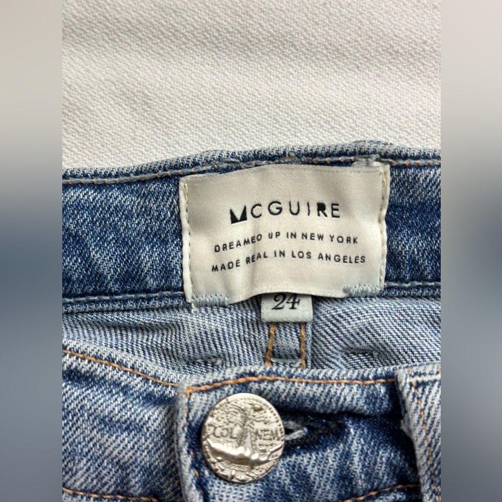 McGuire Button Fly High Rise Cutoff Denim Shorts Size 24